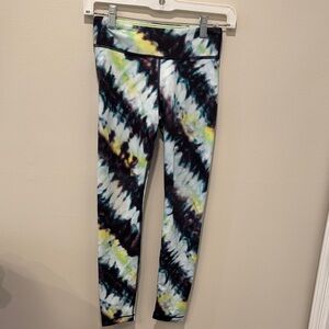 Athleta Kids Tie-Dye Leggings - Blue, Black, Yellow